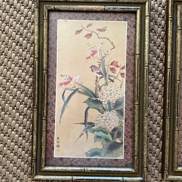 Asian VintageBird on  Flowering Branches Set of 3 - Picture 4 of 8